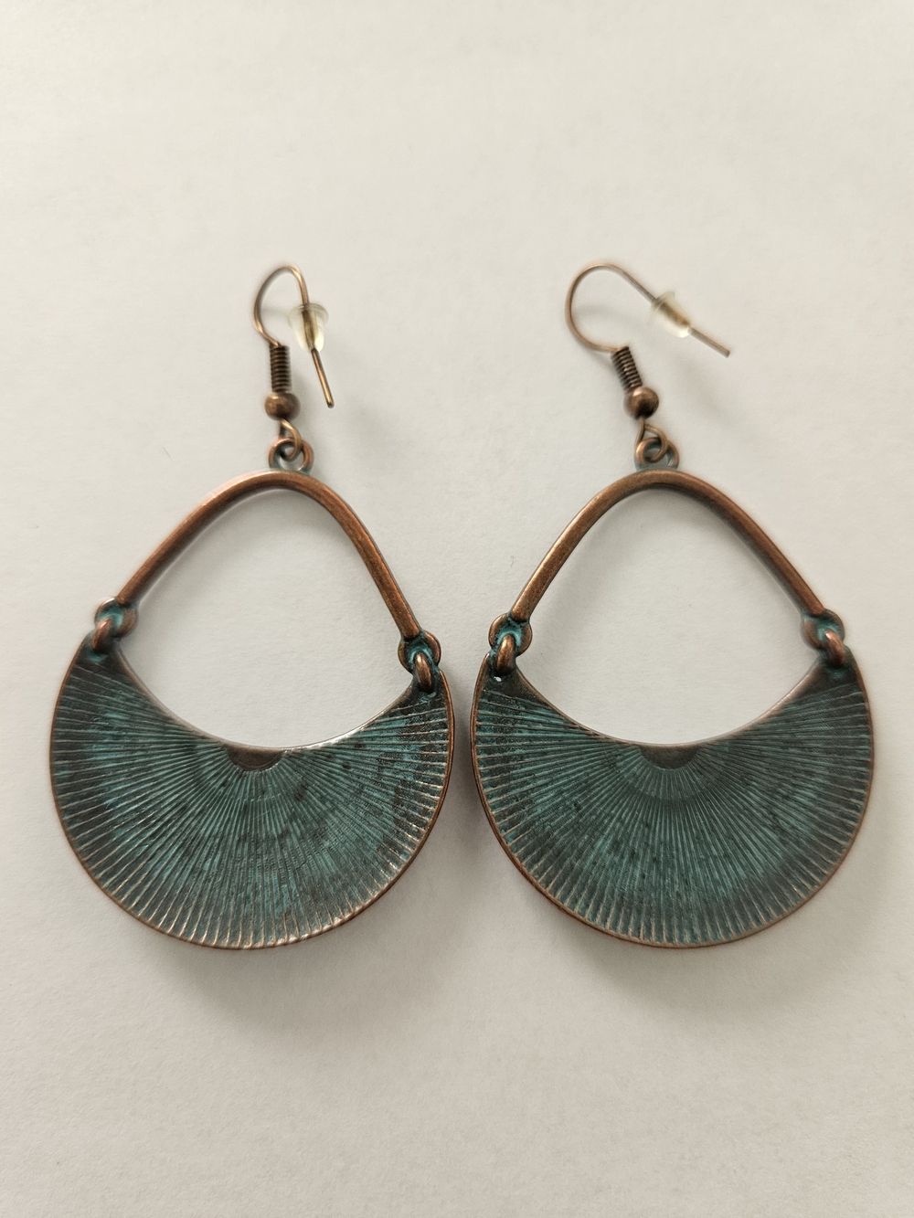NWT Drop Earrings Green Blue Copper Bronze Brown Lightweight Bohemian Retro - Picture 4 of 4